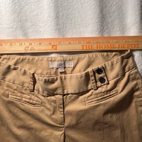 LOFT Petites Khaki Pants Size 4P Button Waist Career Trousers Minimalist Chic - Picture 12 of 12